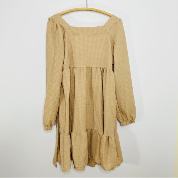 SUCREFAS Apricot Tiered Boho Dress with Back Cutout & Tie - Size M/L - Picture 4 of 16